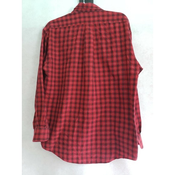 Men's Enro English Twill Red Plaid Shirt Med long sleeve Hong Kong - Picture 2 of 7